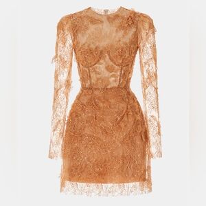 Montsand Honey Beaded Lace Mini Dress Size XS